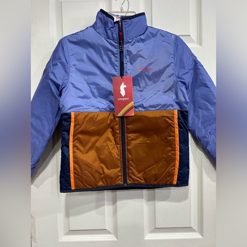 Cotopaxi Kid's Small Teca Cálido Jacket Sandwich Blue Reflective Reversible NWT